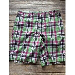 FootJoy Shorts Men's Size W 38 x 10”  Multicolored Plaid Golf Buttons Pockets FJ